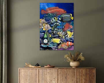 A colorful world of fish in the coral reef by Urft Valley Art