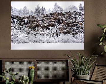 Korte winterwandeling in het besneeuwde Thüringer Woud bij Floh-Seligenthal - Thüringen - Duitsland van Oliver Hlavaty