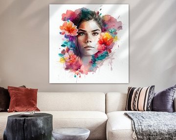 Watercolor Tropical Woman #13 by Chromatic Fusion Studio