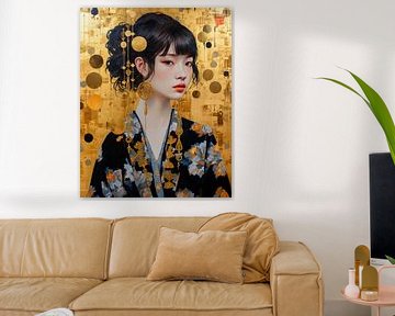 Geisha in gouden accenten