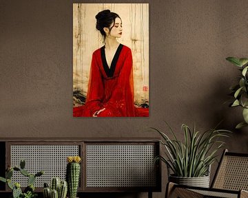 Zittende Geisha van Peet de Rouw