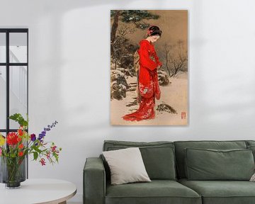 Geisha in sneeuw van Peet de Rouw