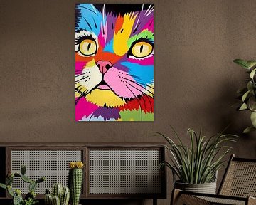 Bunte Katze Dose von De Muurdecoratie