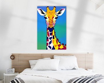 Giraffe in Grafiek van De Muurdecoratie