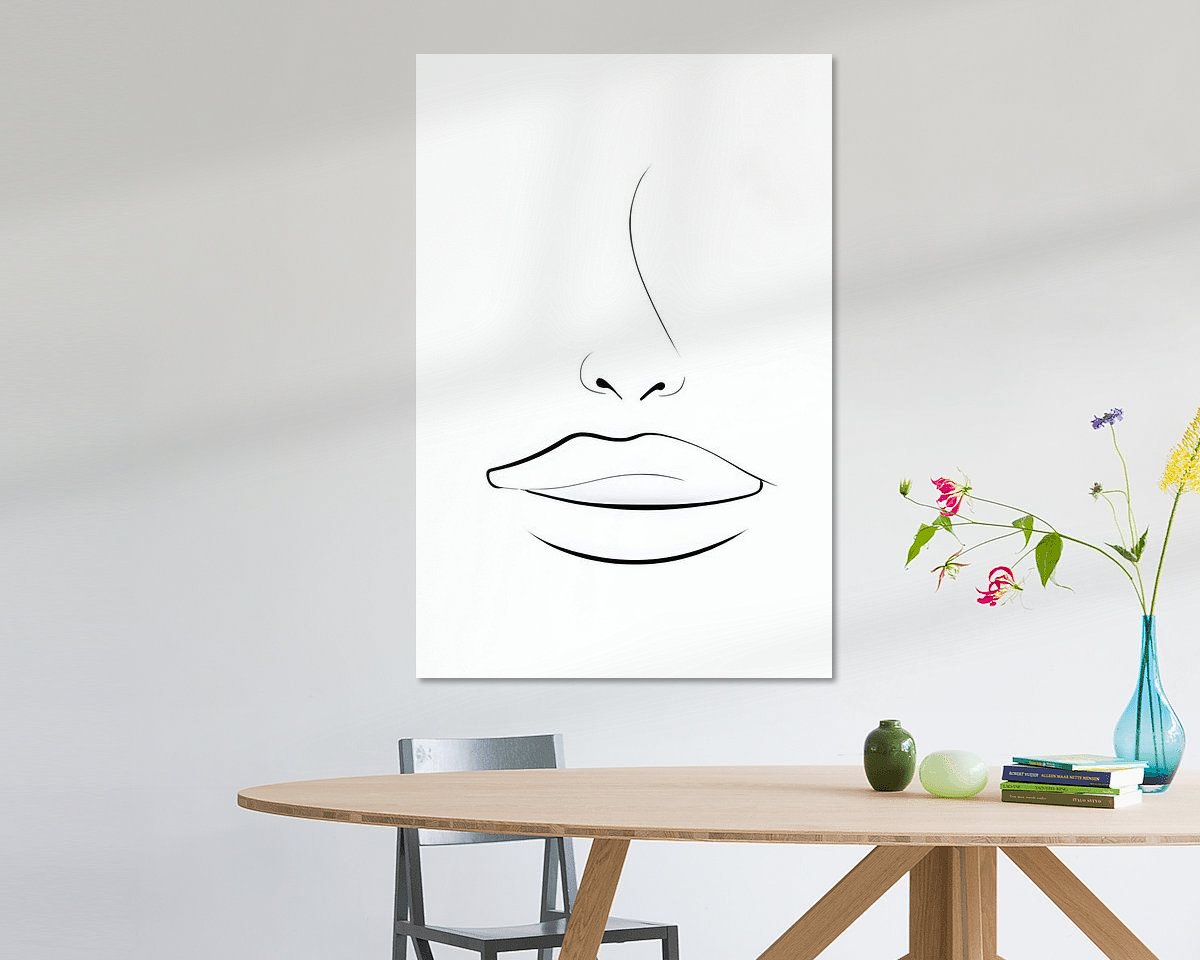 Voorbeeld van het werk in een kamer