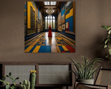 Voorbeeld van het werk in een kamer