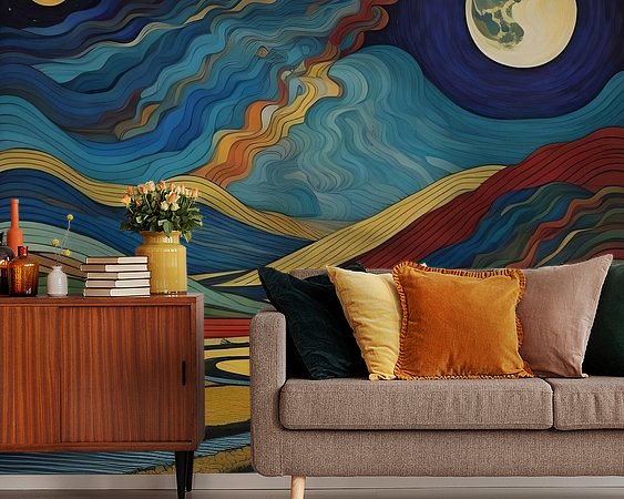 Voorbeeld van het werk in een kamer