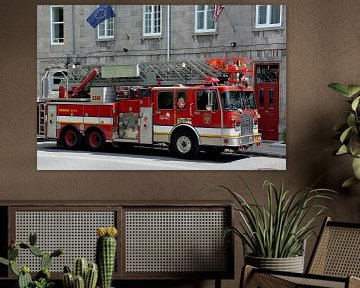 Ladder truck in Quebec by Karel Frielink