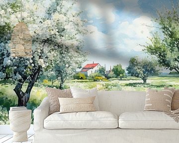 Thriving Rural Life by Abstract Painting