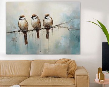 Sparrows | Natural Animal Art sur Blikvanger Schilderijen