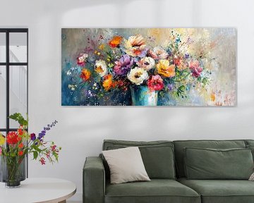 Kleurrijk Bloemen Festijn van Blikvanger Schilderijen
