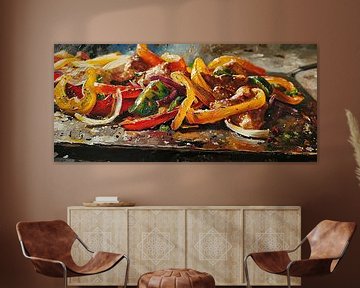 Peinture aux légumes grillés sur Tableaux ARTEO