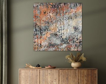 Modern abstract composition in shades of orange and grey 2 by Anna Marie de Klerk