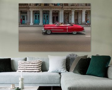 Beautiful red Chevrolet in Havana, Cuba by Christian Schmidt