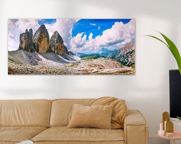Panoramablick auf die Drei Zinnen. Dolomiten, Italienische Alpen. von Stefano Orazzini