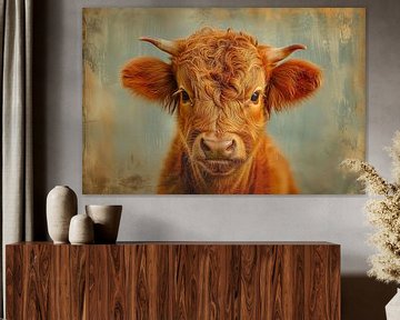 Portrait of a cute Scottish Highland cow by Animaflora PicsStock