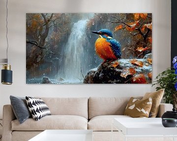 Kingfisher at the waterfall by Max Steinwald