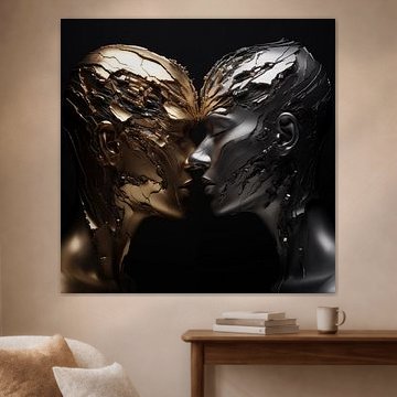 Man en vrouw goud-zilver de connectie