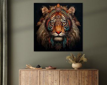 Indiaanse leeuw/Native lion van TheXclusive Art