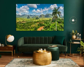 Panorama of the beautiful valley of Viñales, Cuba by Christian Schmidt