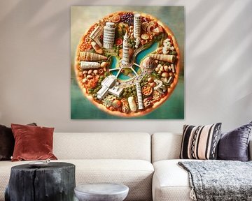 Culturele pizza Italie van Digital Art Nederland