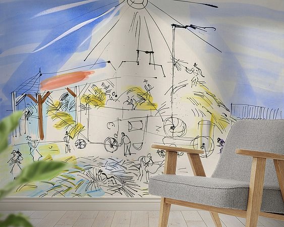 Voorbeeld van het werk in een kamer