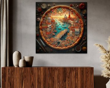 Culturele pizza Italie van Digital Art Nederland