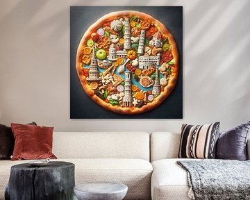 Culturele pizza Italie van Digital Art Nederland