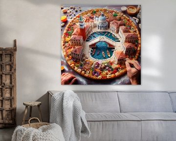 Culturele pizza Italie van Digital Art Nederland