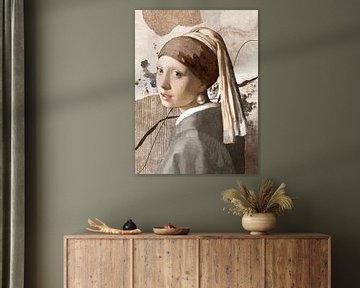 Das Mädchen mit dem Perlenohrring - Abstrakt von JunoArt