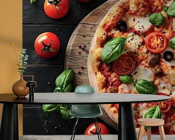 Pizza panorama italiaanse keuken van Digitale Schilderijen