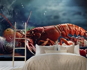 Lobster food photography panorama as a work of art by Digitale Schilderijen