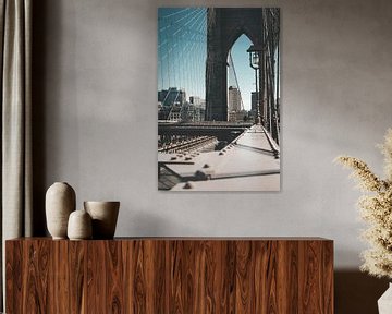 Morning walk on the Brooklyn Bridge II by Endre Lommatzsch