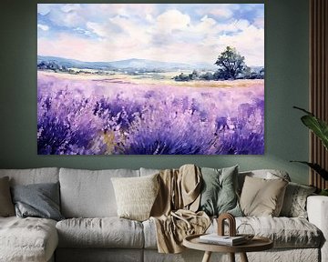 Tranquillité violette sur Peinture Abstraite