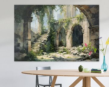 Ruine Nature Canvas sur Peinture Abstraite