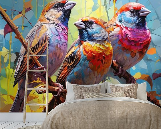 Voorbeeld van het werk in een kamer