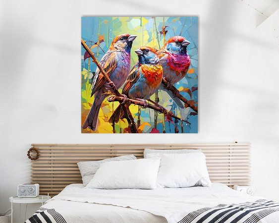 Voorbeeld van het werk in een kamer