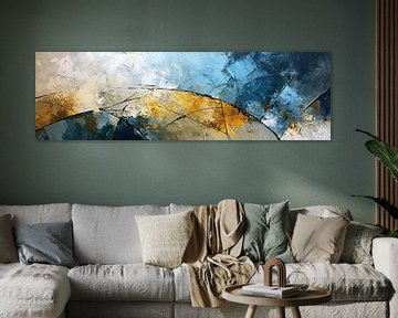 Blau Gold | Modern Abstrakt von ARTEO Gemälde