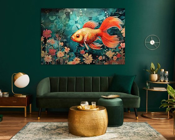 Voorbeeld van het werk in een kamer