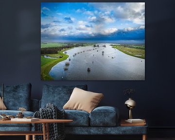 La Vecht en crue inondation au barrage de Vechterweerd sur Sjoerd van der Wal Photographie