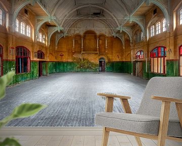 Verlaten Sporthal in Beelitz. van Roman Robroek - Foto's van Verlaten Gebouwen