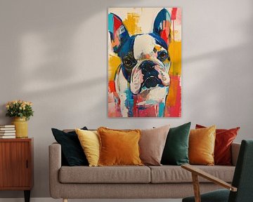 Bulldog Abstract van De Mooiste Kunst