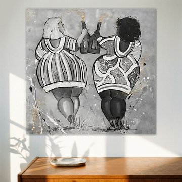 Dikke Dames Wijnen | Goud Zwart/Wit