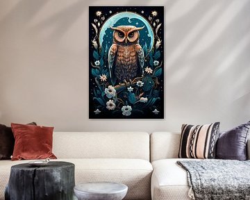 Owl in the moon by haroulita