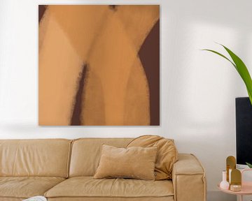 Abstract lines and shapes in yellow and brown by Dina Dankers