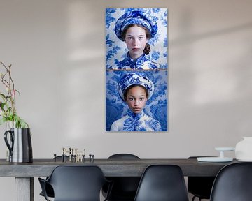 Delfter Blau Frauen Porträt