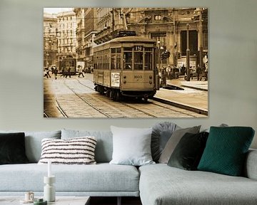 Mailand Straßenbahn Sepia von Ingo Laue