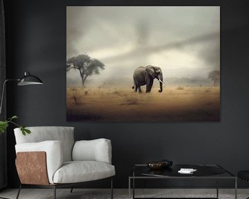 Solitaire Grandeur - Olifant in de Mist van Eva Lee