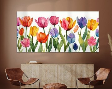 Tulips Watercolour by ByNoukk