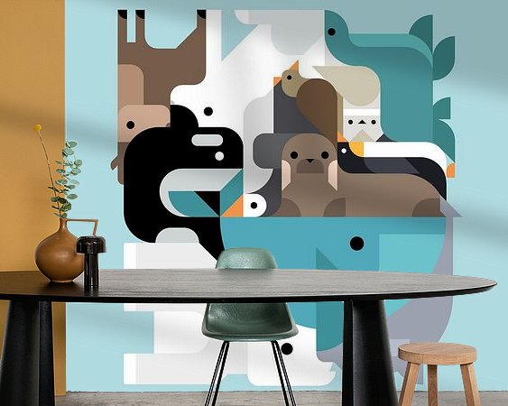 Voorbeeld van het werk in een kamer